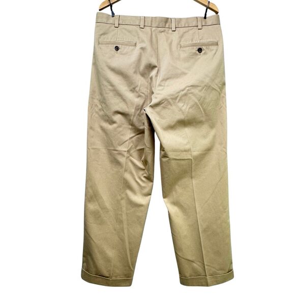 Brooks Brothers Pants Mens 36 x 29 Khaki Elliot Pleated Cuffed Advantage Chinos - Picture 3 of 16